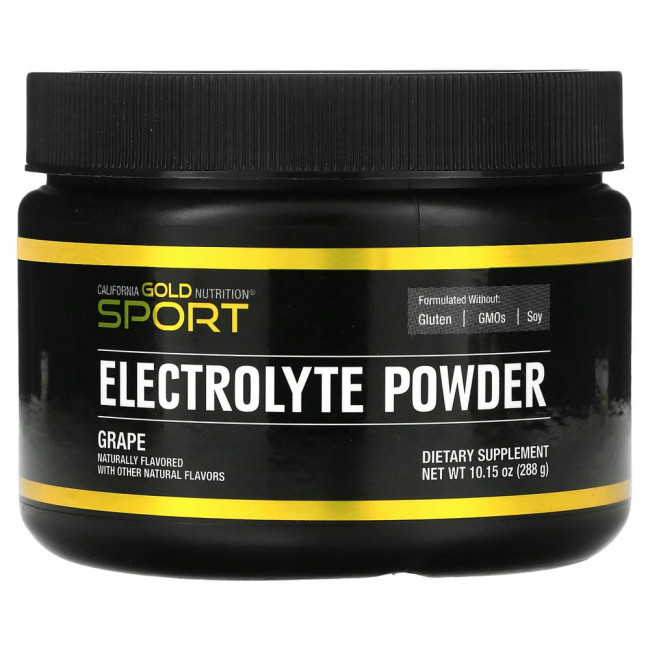 California Gold Nutrition, SPORT, электролитный порошок в виде натурального винограда, 300 г (10,15 унции) (10,15 унции)