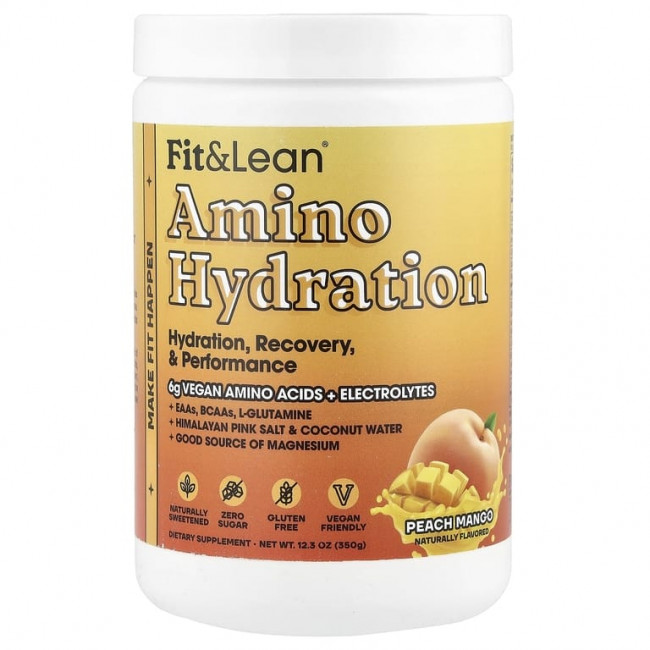 Fit & Lean, Amino Hydration, персик и манго, 350 г (12,3 унции)