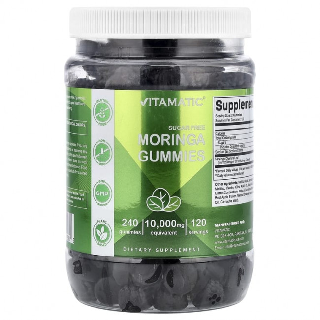 Vitamatic, жевательные таблетки с морингой, без сахара, 240 жевательных таблеток (5000 мг в 1 жевательной таблетке) Vitamatic, жевательные таблетки с морингой, без сахара, 240 жевательных таблеток (5000 мг в 1 жевательной таблетке)