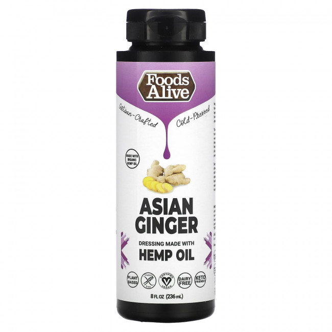 Foods Alive, Dressing Made with Hemp Oil, Asian Ginger, 8 fl oz (236 ml) Foods Alive, Dressing Made with Hemp Oil, Asian Ginger, 8 fl oz (236 ml)