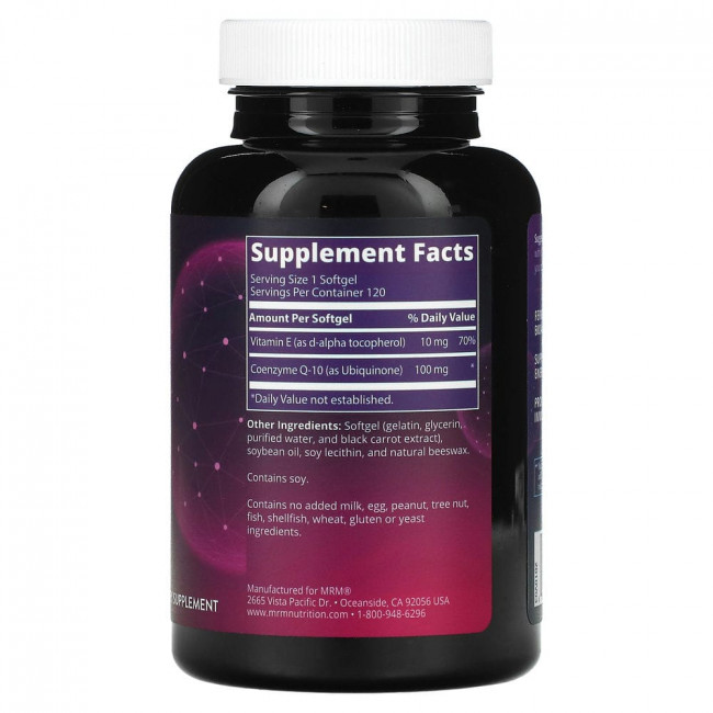 MRM, Nutrition, коэнзим Q10, 100 мг, 120 мягких таблеток MRM, Nutrition, коэнзим Q10, 100 мг, 120 мягких таблеток