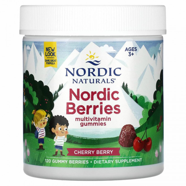 Nordic Naturals, Мультивитаминный комплекс 'Северные ягоды' с вишневым вкусом, 120 жевательных пастилок в форме ягод Nordic Naturals, Мультивитаминный комплекс 'Северные ягоды' с вишневым вкусом, 120 жевательных пастилок в форме ягод