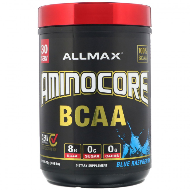 ALLMAX Nutrition, аминокислоты с разветвленной цепью AMINOCORE, голубая малина, 315 г (0,69 фунта) ALLMAX Nutrition, аминокислоты с разветвленной цепью AMINOCORE, голубая малина, 315 г (0,69 фунта)