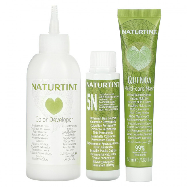 Naturtint, стойкая гелевая краска для волос, 5N светлый каштан, 170 мл (5,75 жидк. унции) Naturtint, стойкая гелевая краска для волос, 5N светлый каштан, 170 мл (5,75 жидк. унции)