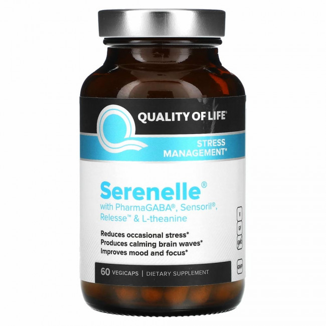 Quality of Life Labs, Serenelle, управление стрессом, 60 вегетарианских капсул Quality of Life Labs, Serenelle, управление стрессом, 60 вегетарианских капсул