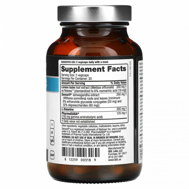 Quality of Life Labs, Serenelle, управление стрессом, 60 вегетарианских капсул Quality of Life Labs, Serenelle, управление стрессом, 60 вегетарианских капсул