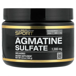 California Gold Nutrition, Sport, сульфат агматина, без вкусовых добавок, 100 г (3,5 унции)