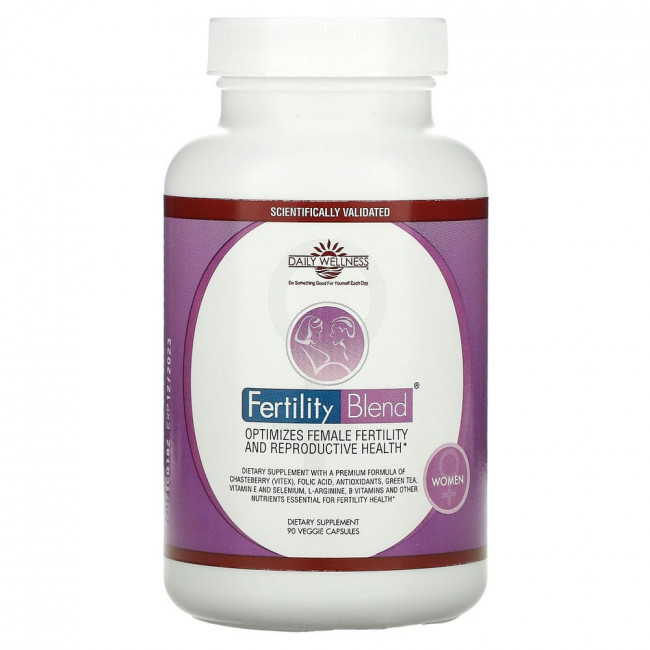 Daily Wellness Company, Смесь для фертильности женщин, 90 капсул в растительной оболочке Daily Wellness Company, Смесь для фертильности женщин, 90 капсул в растительной оболочке