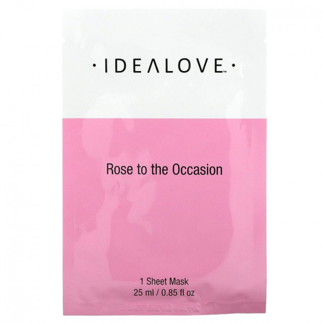 Idealove, Rose to the Occasion, тканевая косметическая маска с розовым маслом, 1 шт., 25 мл (0,85 жидк. унции) Idealove, Rose to the Occasion, тканевая косметическая маска с розовым маслом, 1 шт., 25 мл (0,85 жидк. унции)