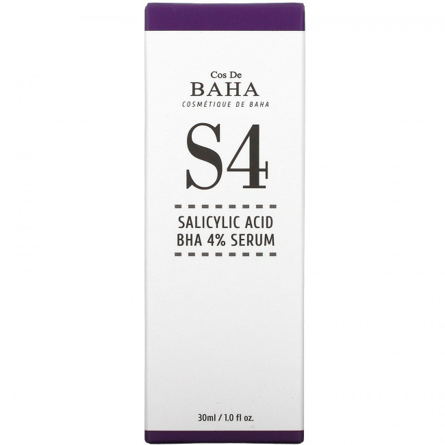 Cos De BAHA, S4, сыворотка с 4% салициловой кислотой BHA, 30 мл (1 жидк. унция) Cos De BAHA, S4, сыворотка с 4% салициловой кислотой BHA, 30 мл (1 жидк. унция)