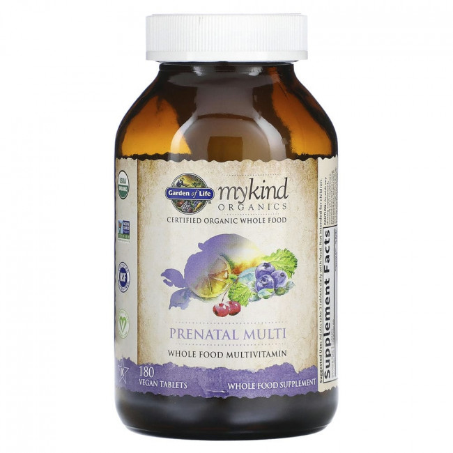 Garden of Life, MyKind Organics, пренатальные мультивитамины, 180 веганских таблеток Garden of Life, MyKind Organics, пренатальные мультивитамины, 180 веганских таблеток