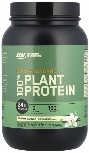 Optimum Nutrition, Золотой стандарт, 100% растительный протеин, сливочная ваниль, 740 г (1,63 фунта)