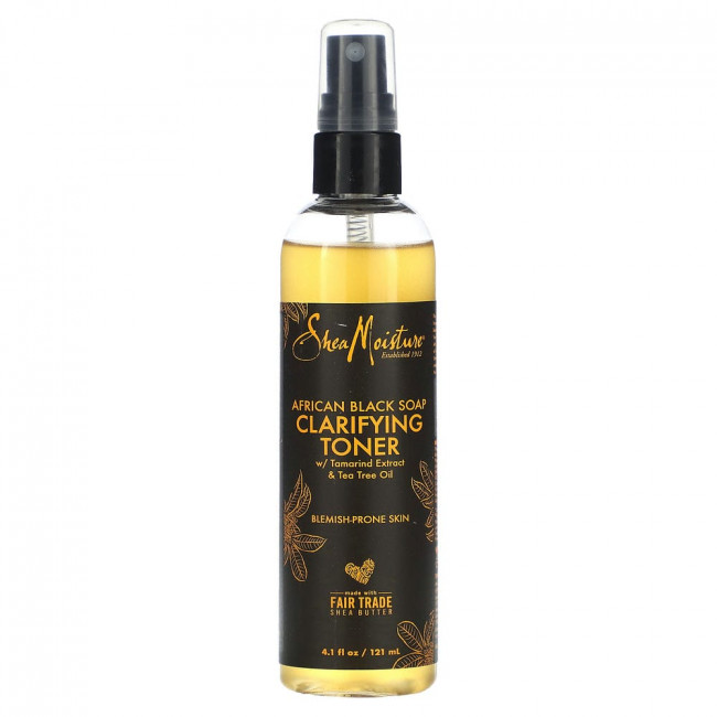 SheaMoisture, African Black Soap, очищающий тоник с экстрактом тамаринда и чайным маслом, 121 мл (4,1 жидк. Унции)