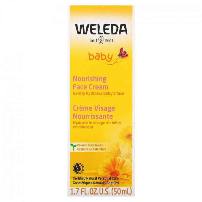 Weleda, Baby, питательный детский крем для лица, с экстрактами календулы, 50 мл (1,7 жидк. унции)