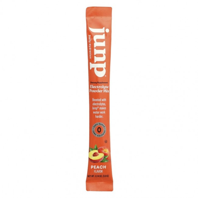 JUNP Hydration, электролитная порошковая смесь, персик, 20 пакетиков по 3,9 г (0,14 унции)