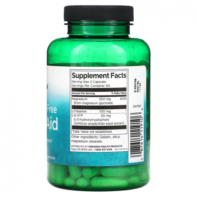 Swanson, Melatonin-Free Sleep Aid, 3-In-1 Formula , 120 Capsules