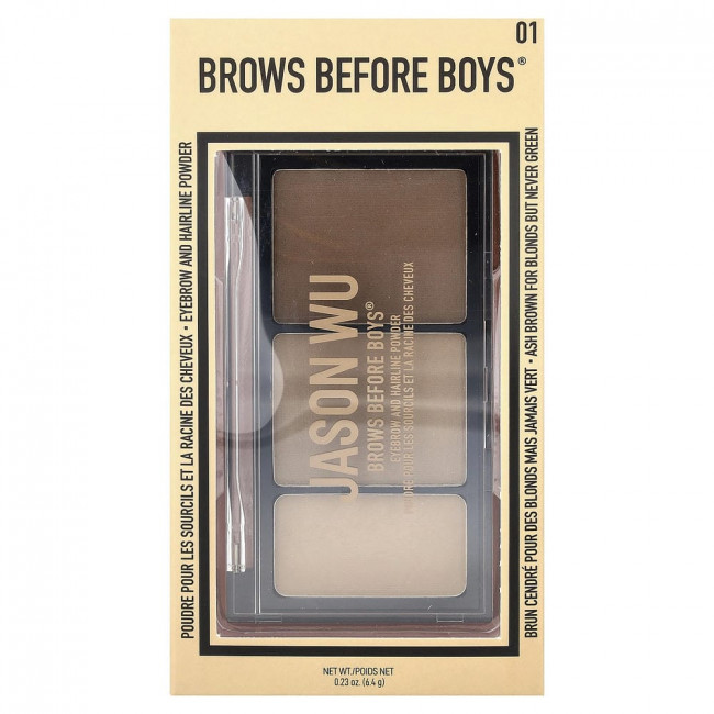 Jason Wu, Brows Before Boys®, Пудра для бровей и линии роста волос, 01 Eddie, 0,23 унции (6,4 г) Jason Wu, Brows Before Boys®, Пудра для бровей и линии роста волос, 01 Eddie, 0,23 унции (6,4 г)