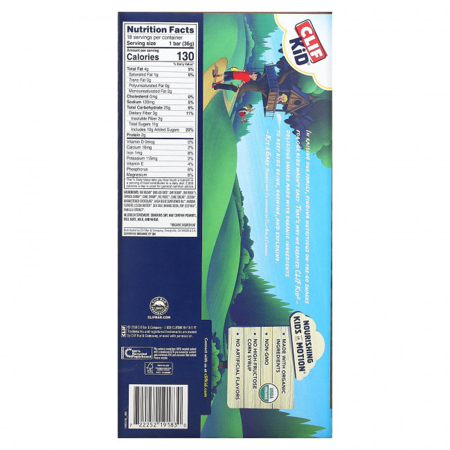 Clif Bar, Clif Kid, Z Bar, органические батончики, со вкусом шоколадного брауни, 18 батончиков, 36 г (1,27 унции) каждый Clif Bar, Clif Kid, Z Bar, органические батончики, со вкусом шоколадного брауни, 18 батончиков, 36 г (1,27 унции) каждый