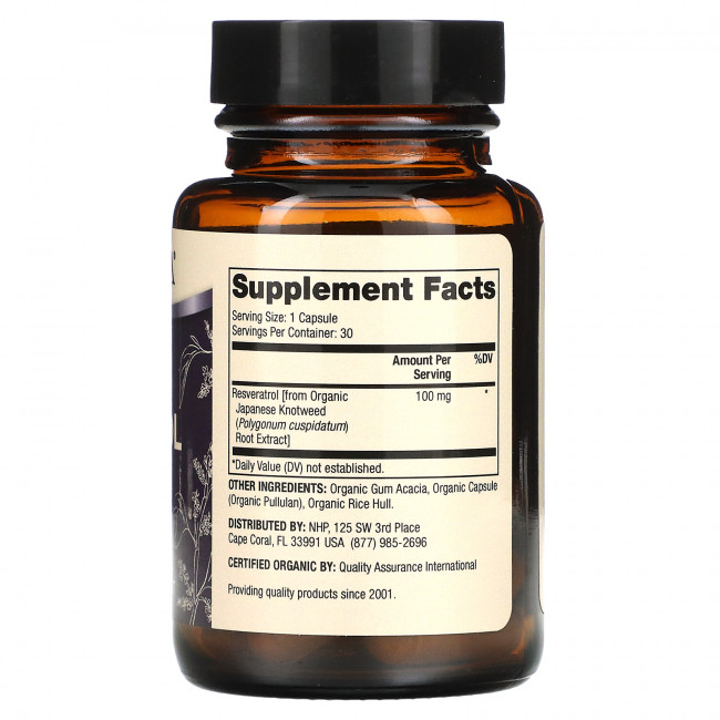Dr. Mercola, Органический ресвератрол, 100 мг, 30 капсул Dr. Mercola, Органический ресвератрол, 100 мг, 30 капсул