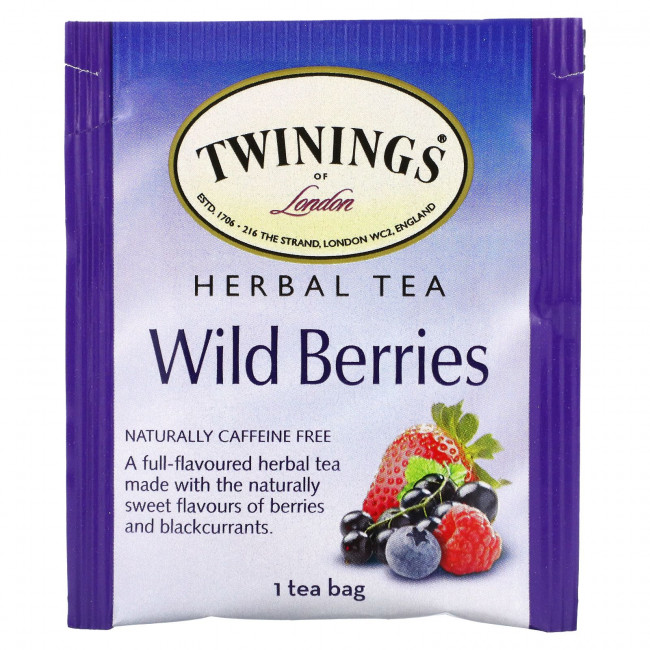 Twinings, травяной чай, дикие ягоды, без кофеина, 20 чайных пакетиков, 40 г (1,41 унции) Twinings, травяной чай, дикие ягоды, без кофеина, 20 чайных пакетиков, 40 г (1,41 унции)