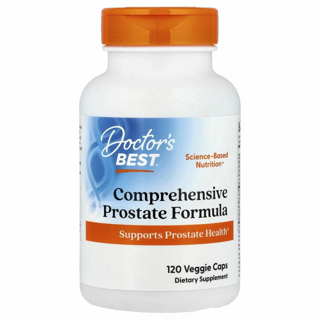 Doctor's Best, комплексная формула здоровья простаты, 120 вегетарианских капсул
