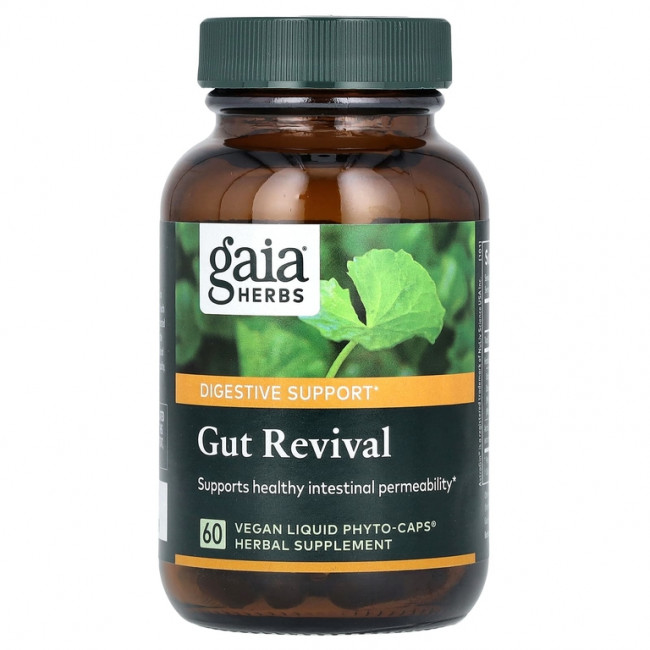 Gaia Herbs, Gut Revival, средство для восстановления кишечника, 60 веганских капсул с фитокапсулами Gaia Herbs, Gut Revival, средство для восстановления кишечника, 60 веганских капсул с фитокапсулами