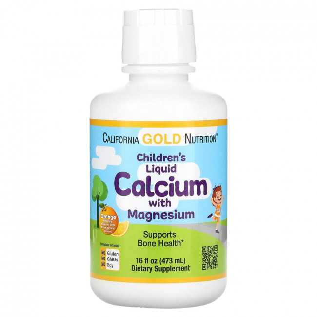 California Gold Nutrition, Жидкий кальций для детей с магнием, апельсин, 473 мл (16 жидк. Унций) California Gold Nutrition, Жидкий кальций для детей с магнием, апельсин, 473 мл (16 жидк. Унций)
