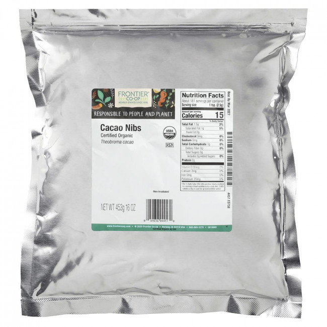 Органические какао-бобы Frontier Co-op, 453 г (16 унций) Органические какао-бобы Frontier Co-op, 453 г (16 унций)