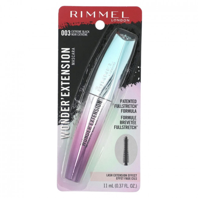 Rimmel London, Wonder' Extension, тушь для ресниц, оттенок 003 насыщенный черный, 11 мл (0,37 жидк. унции)