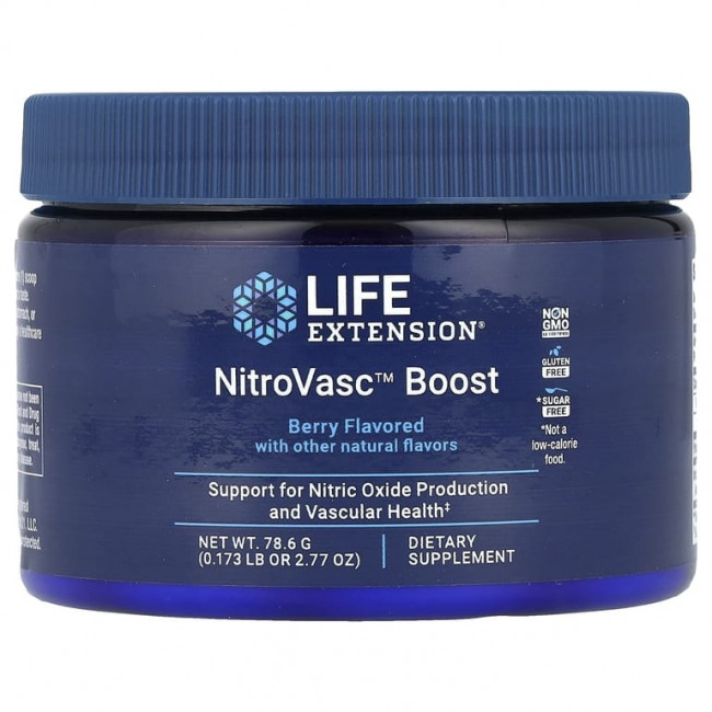 Life Extension, NitroVasc ™ Boost, ягодный, 78,6 г (2,77 унции) Life Extension, NitroVasc ™ Boost, ягодный, 78,6 г (2,77 унции)