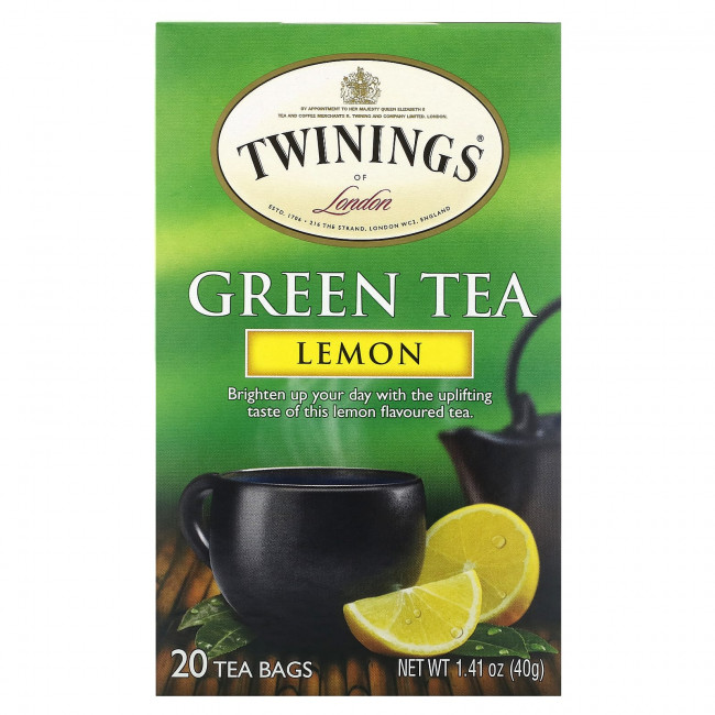 Twinings, Зеленый чай, лимон, 20 чайных пакетиков, 40 г (1,41 унции) Twinings, Зеленый чай, лимон, 20 чайных пакетиков, 40 г (1,41 унции)