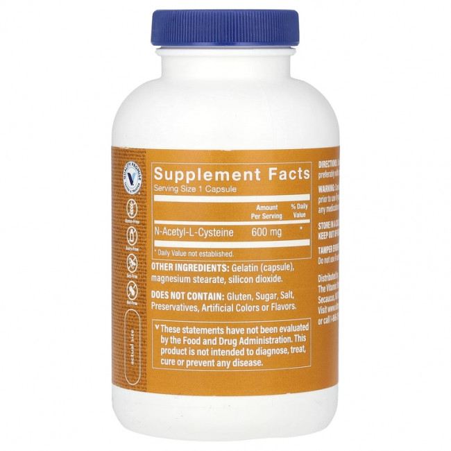 The Vitamin Shoppe, NAC, 600 мг, 200 капсул The Vitamin Shoppe, NAC, 600 мг, 200 капсул