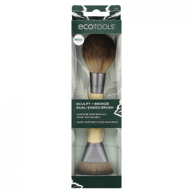 EcoTools, двусторонняя кисть Sculpt + Bronze, 1 кисть EcoTools, двусторонняя кисть Sculpt + Bronze, 1 кисть