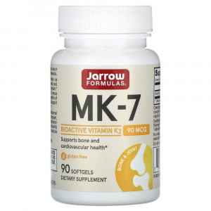 Jarrow Formulas, МК-7, 90 мкг, 90 мягких таблеток Jarrow Formulas, МК-7, 90 мкг, 90 мягких таблеток