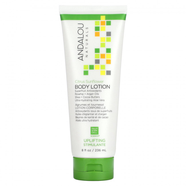 Andalou Naturals, Лосьон для тела, бодрящий, с цитрусовыми и подсолнечными, 236 мл (8 жидк. Унций) Andalou Naturals, Лосьон для тела, бодрящий, с цитрусовыми и подсолнечными, 236 мл (8 жидк. Унций)