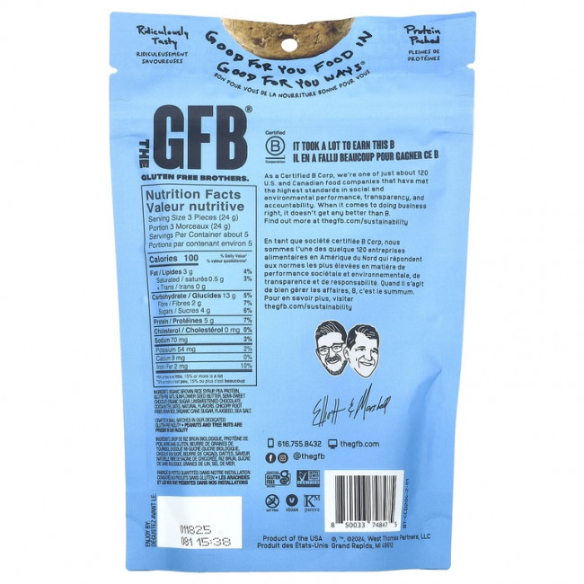 The GFB, Gluten Free Cookie Bites, Chocolate Chip Cookie Dough, 113 g The GFB, Gluten Free Cookie Bites, Chocolate Chip Cookie Dough, 113 g