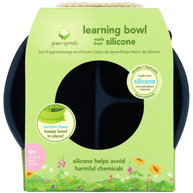 Green Sprouts, Learning Bowl, Navy Green Sprouts, Learning Bowl, Navy