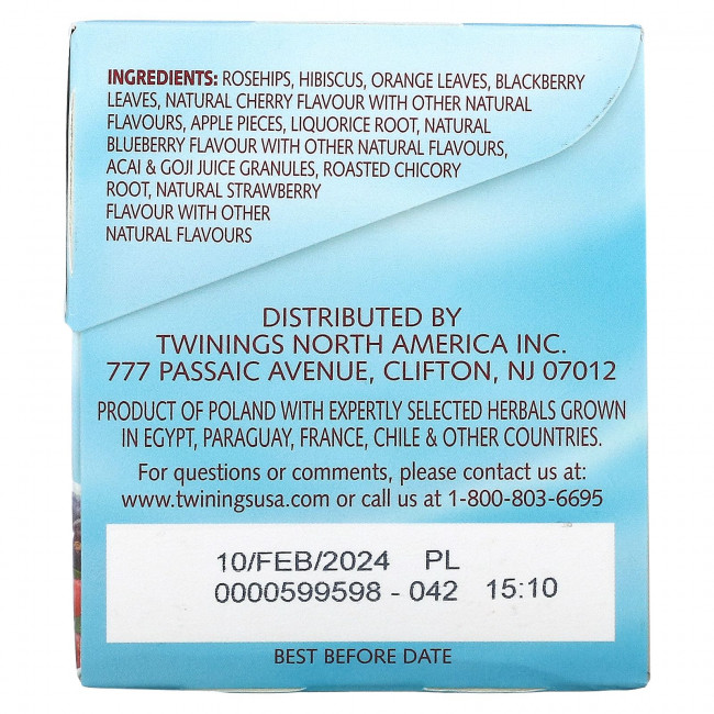Twinings, Berry Fusion, травяной чай, без кофеина, 20 чайных пакетиков, 40 г (1,41 унции) Twinings, Berry Fusion, травяной чай, без кофеина, 20 чайных пакетиков, 40 г (1,41 унции)