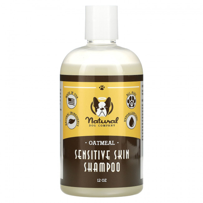 Natural Dog Company, Шампунь для чувствительной кожи, без отдушек, с овсянкой, 12 унций Natural Dog Company, Шампунь для чувствительной кожи, без отдушек, с овсянкой, 12 унций
