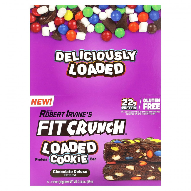 FITCRUNCH, Батончик с протеином, шоколадный, 12 батончиков, 82 г (2,89 унции) FITCRUNCH, Батончик с протеином, шоколадный, 12 батончиков, 82 г (2,89 унции)