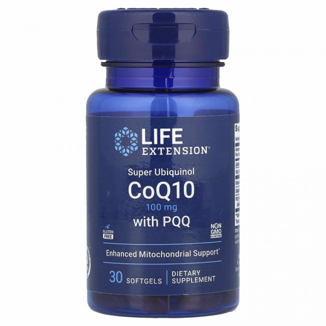 Life Extension, Super Ubiquinol, коэнзим Q10, 100 мг, пирролохинолинхинон, 10 мг, 30 капсул Life Extension, Super Ubiquinol, коэнзим Q10, 100 мг, пирролохинолинхинон, 10 мг, 30 капсул