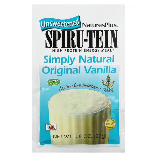 NaturesPlus, Spiru-Tein, энергетическая добавка с высоким содержанием протеина, со вкусом ванили, 8 пакетиков, по 23 г (0,8 унции) NaturesPlus, Spiru-Tein, энергетическая добавка с высоким содержанием протеина, со вкусом ванили, 8 пакетиков, по 23 г (0,8 унции)