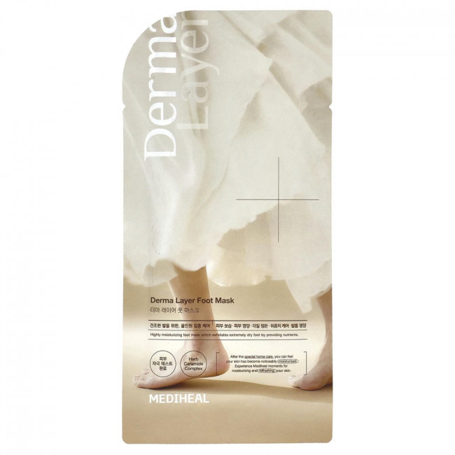 MEDIHEAL, Маска для ног Derma Layer, 18 мл (0,6 жидких унций) MEDIHEAL, Маска для ног Derma Layer, 18 мл (0,6 жидких унций)