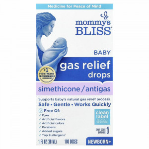 Mommy's Bliss, средство от дискомфорта при газообразовании, симетиконовые капли, от рождения, 30 мл (1 жидк. унция)