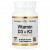 California Gold Nutrition, витамины D3 и К2, 60 растительных капсул California Gold Nutrition, витамины D3 и К2, 60 растительных капсул