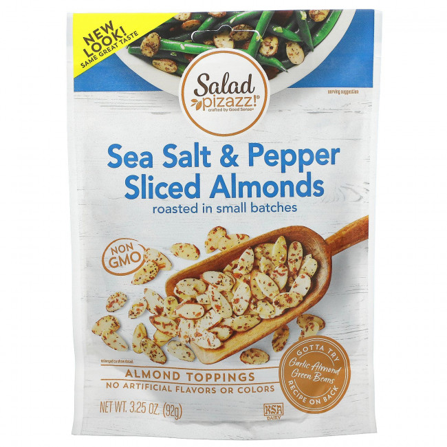 Salad Pizazz!, Almond Topping, миндаль, нарезанный морской солью и перцем, 92 г (3,25 унции) Salad Pizazz!, Almond Topping, миндаль, нарезанный морской солью и перцем, 92 г (3,25 унции)