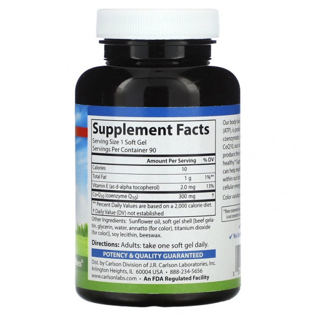 Carlson, CoQ10, 300 mg, 90 Soft Gels Carlson, CoQ10, 300 mg, 90 Soft Gels