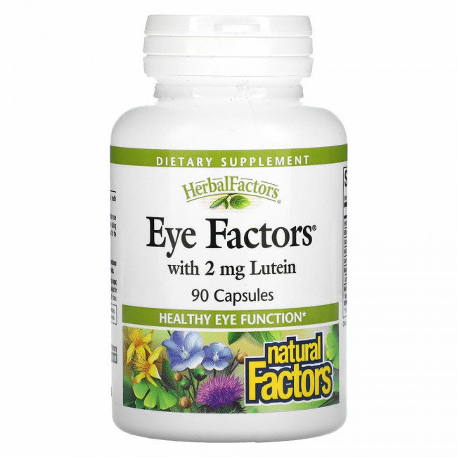 Natural Factors, Eye Factors с содержанием 2 мг лютеина, 90 капсул Natural Factors, Eye Factors с содержанием 2 мг лютеина, 90 капсул