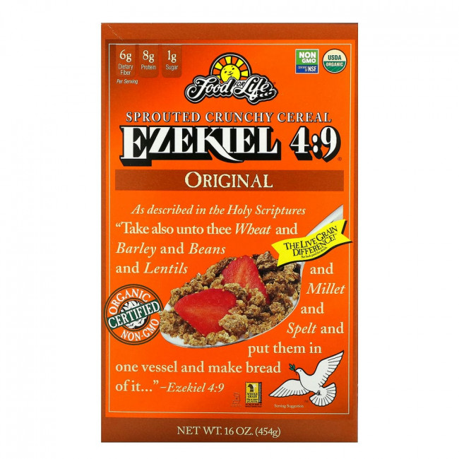 Food For Life, Иезекииль 4: 9, хрустящие хлопья с ростками, оригинальные, 454 г (16 унций) Food For Life, Иезекииль 4: 9, хрустящие хлопья с ростками, оригинальные, 454 г (16 унций)
