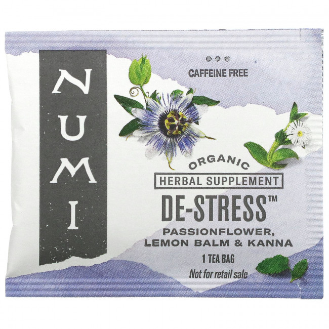 Numi Tea, Organic, De-Stress, без кофеина, 16 чайных пакетиков, 32 г (1,13 унции) Numi Tea, Organic, De-Stress, без кофеина, 16 чайных пакетиков, 32 г (1,13 унции)